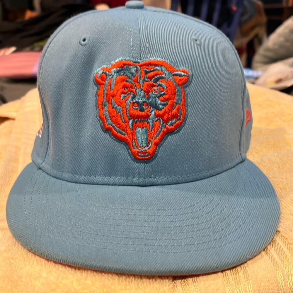Men's Chicago Bears New Era Light Blue 1983 Pro Bowl Side Patch Orange